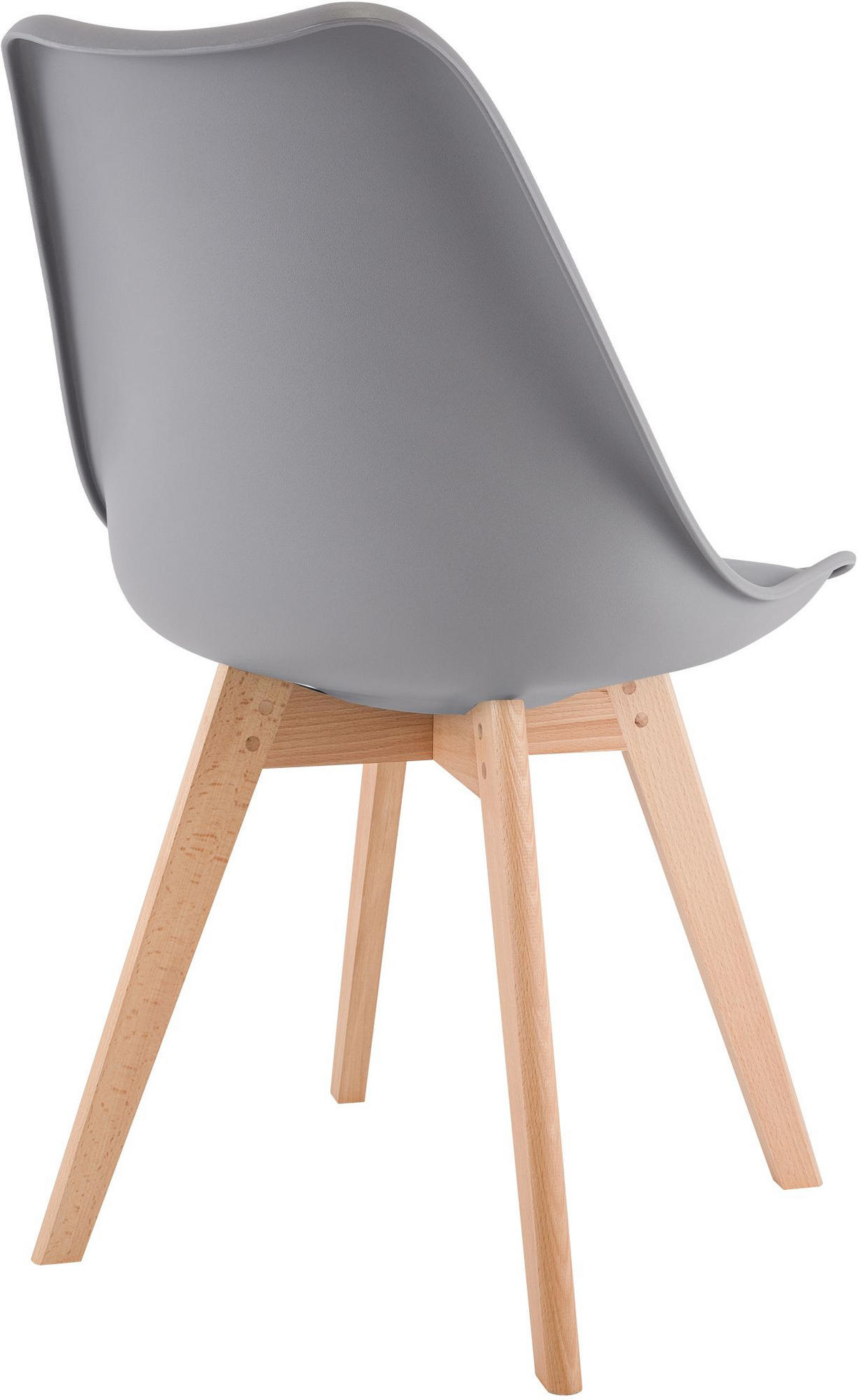 STUHL 4 Kunststoff Grau - Eukalyptusholzfarben/Grau, Holz/Kunststoff (49/83/50cm) - CLP