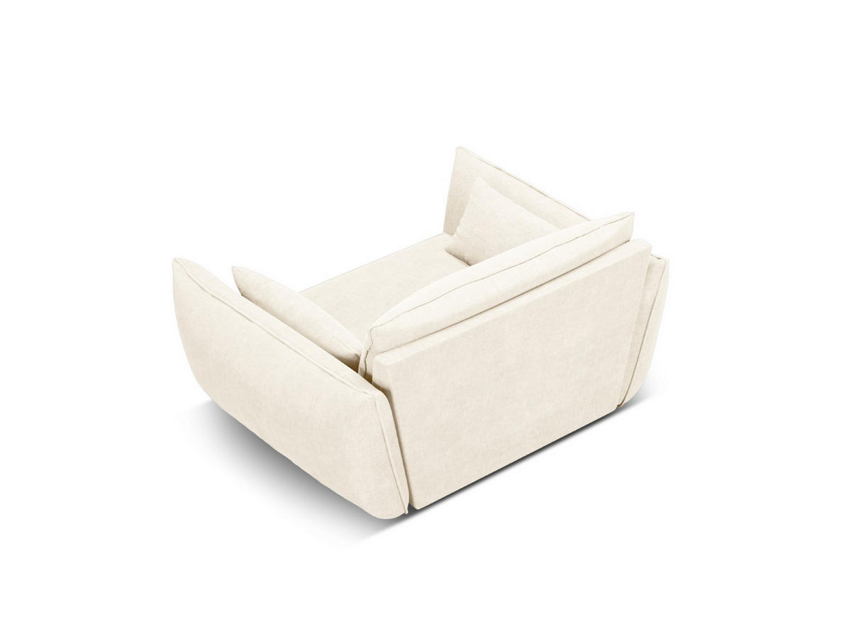 SESSEL Kaelle aus Chenille-Stoff leichtes beige - Creme, Textil (100/85/128cm) - Micadoni