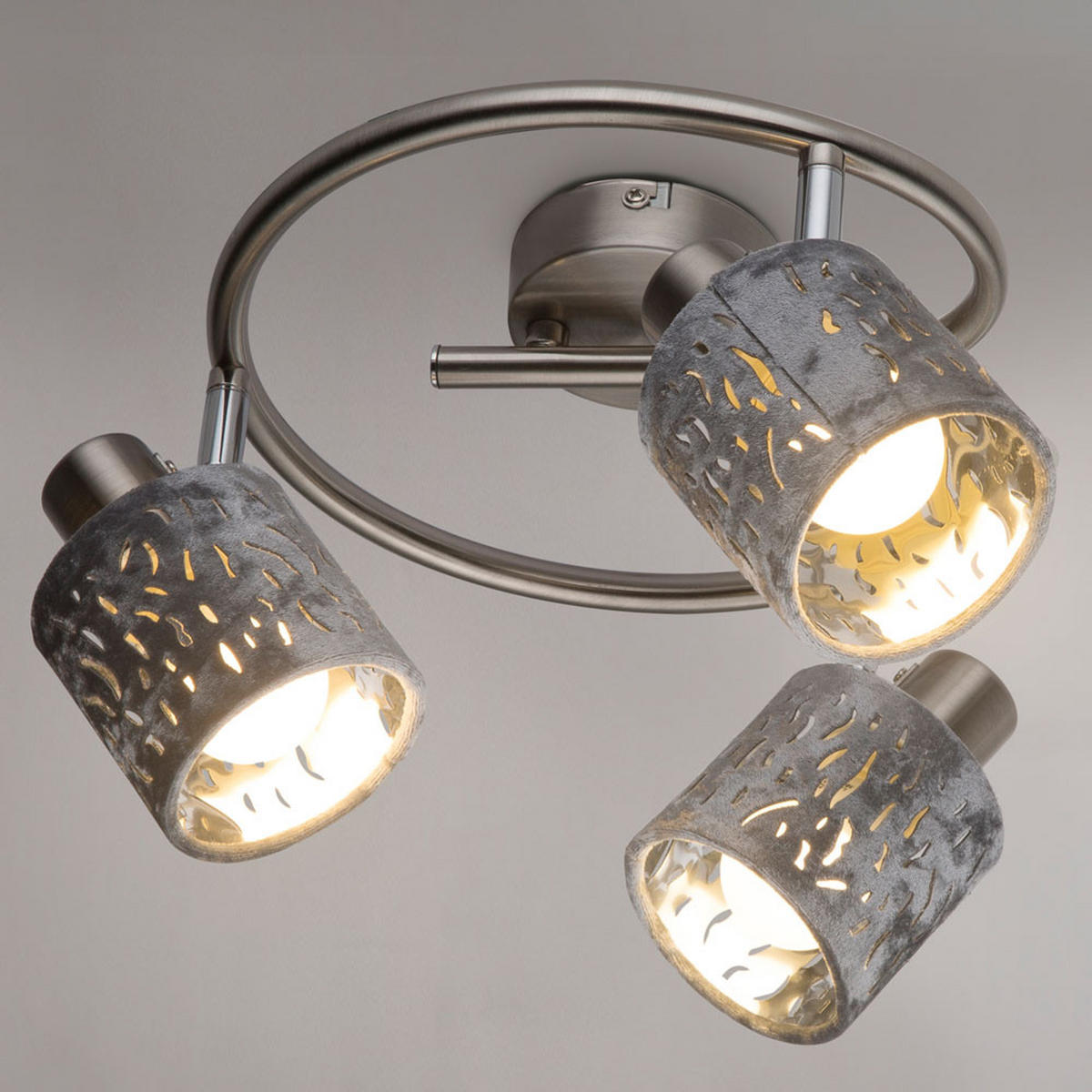 LED DECKENLEUCHTE Metall Silber gemustert - Silberfarben, Metall (25/25/15cm)