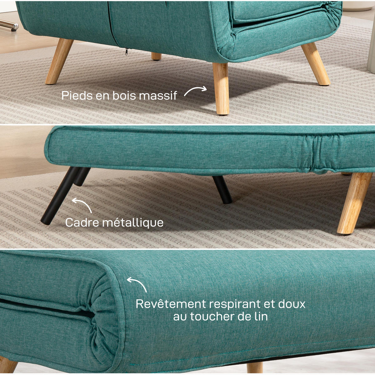 SCHLAFSESSEL DE-14602 5-fach verstellbar, inkl. Kissen Grün - Grün, Textil (75/87/80cm) - ComfortXL