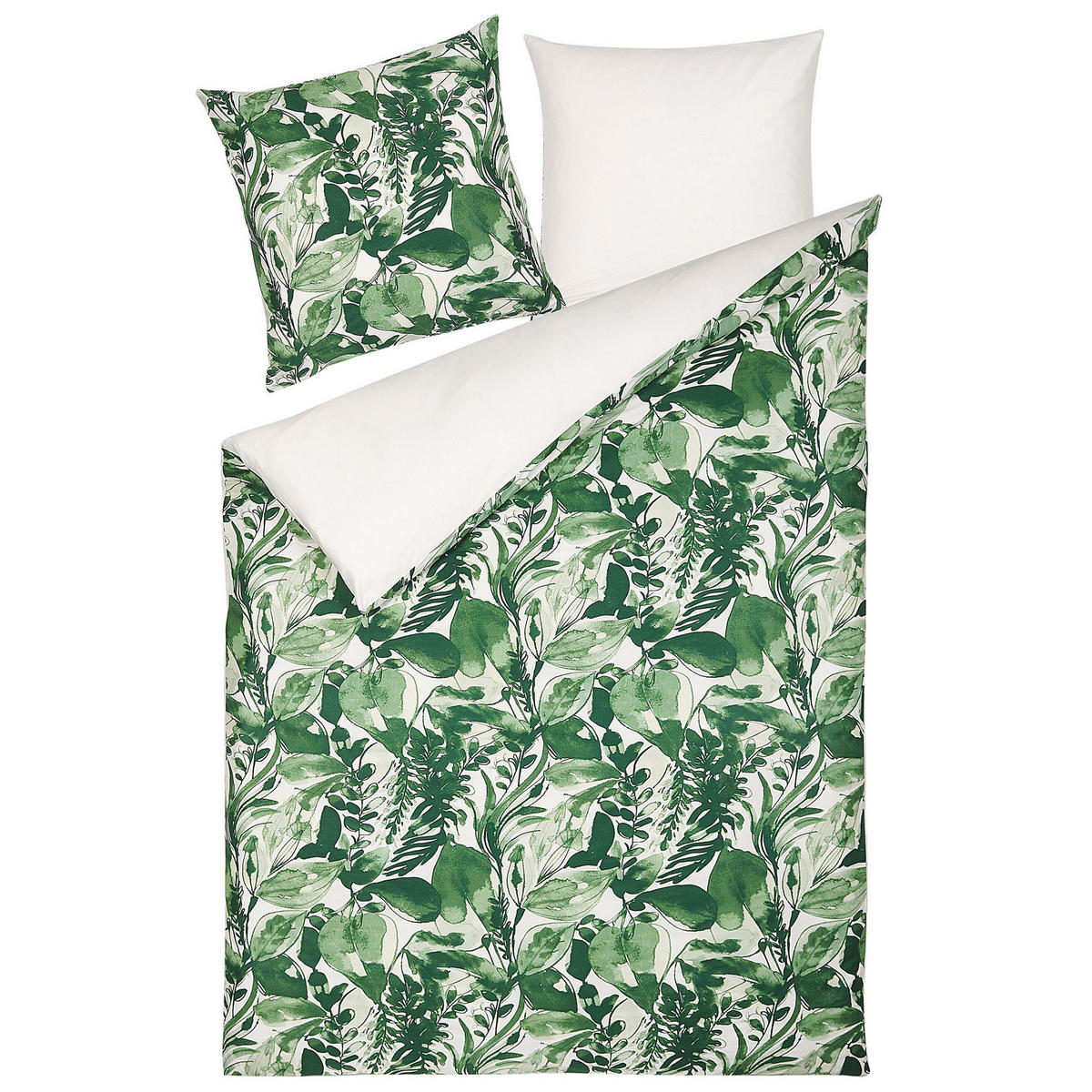BETTWÄSCHE SET Greenwood 155x220 cm - Grün, Textil (155/220cm) - Beliani