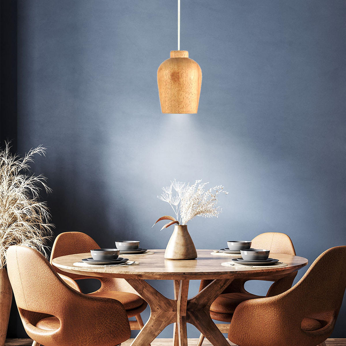 HÄNGELEUCHTE Holz Braun - Braun, Holz (7.3/10.2/100cm)