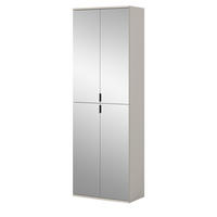 GARDEROBENSCHRANK in Kaschmir 61 x 193 cm, Flurschrank mit Spiegel - Kaschmir/Schwarz, Glas/Holzwerkstoff (61/193/34cm) - Inn.Furn