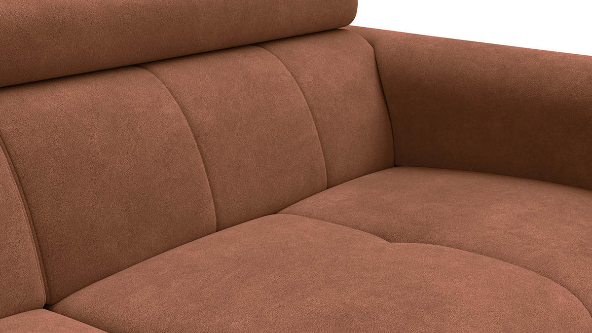SOFA RODEN 3-Sitzer, braun, Veloursstoff - Braun, Holz/Textil (194/82/103cm) - Wozimo