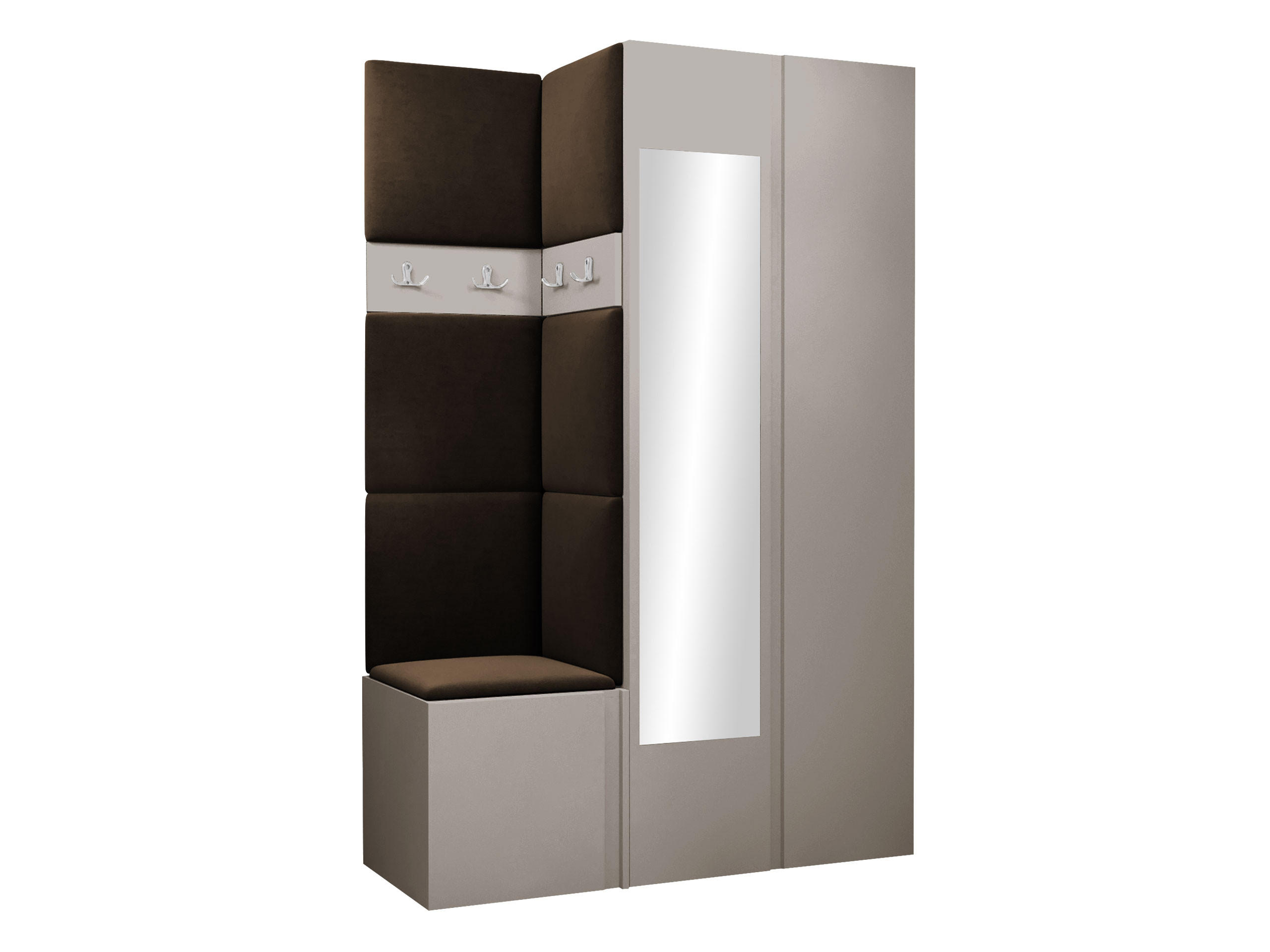 GARDEROBEN-SET Orion XXVI - Kaschmir/Braun, Holzwerkstoff/Kunststoff (116/186/46cm) - MIRJAN24