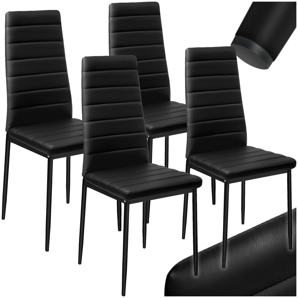 ESSZIMMERSTUHL 4er Set Thomas 41 x 45 x 98 5 cm schwarz - Schwarz, Textil (48/98.5/45cm) - tectake