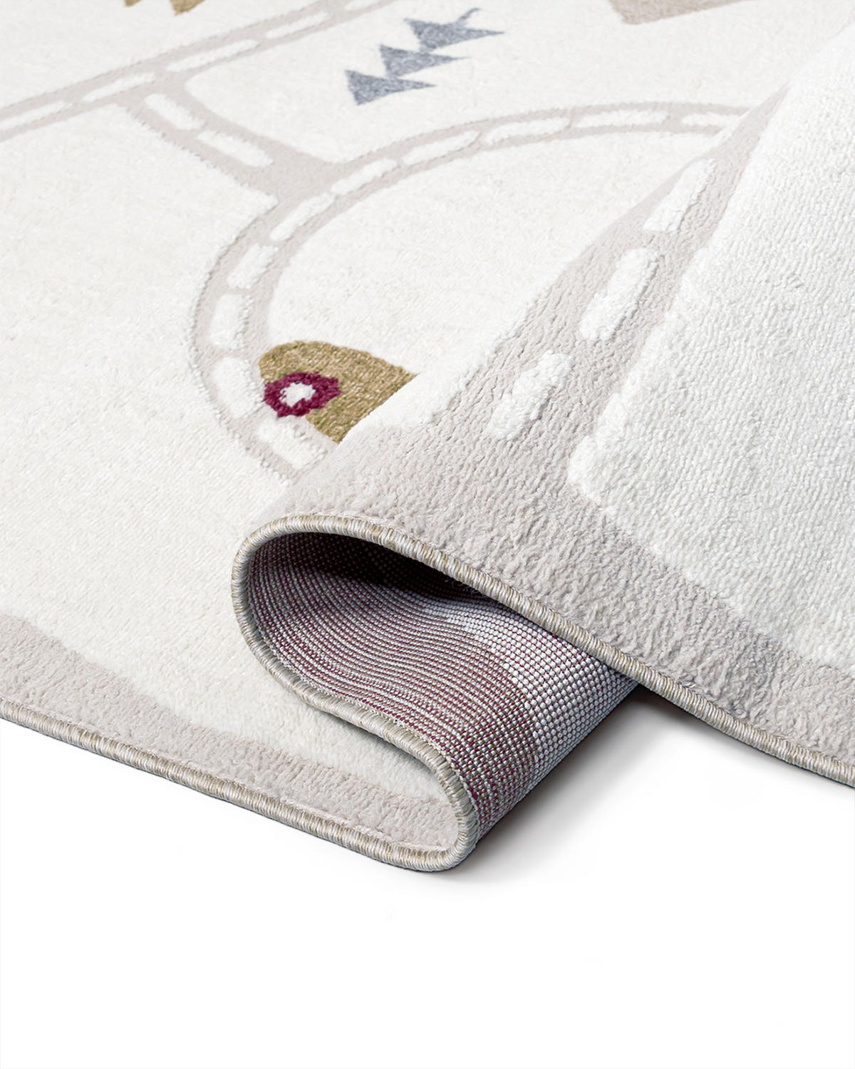 KINDERTEPPICH Alora Avenida Mazovia 160x230cm Creme Rosa Straßen Kurzflor - Pink, Textil (160/230cm) - Mazovia