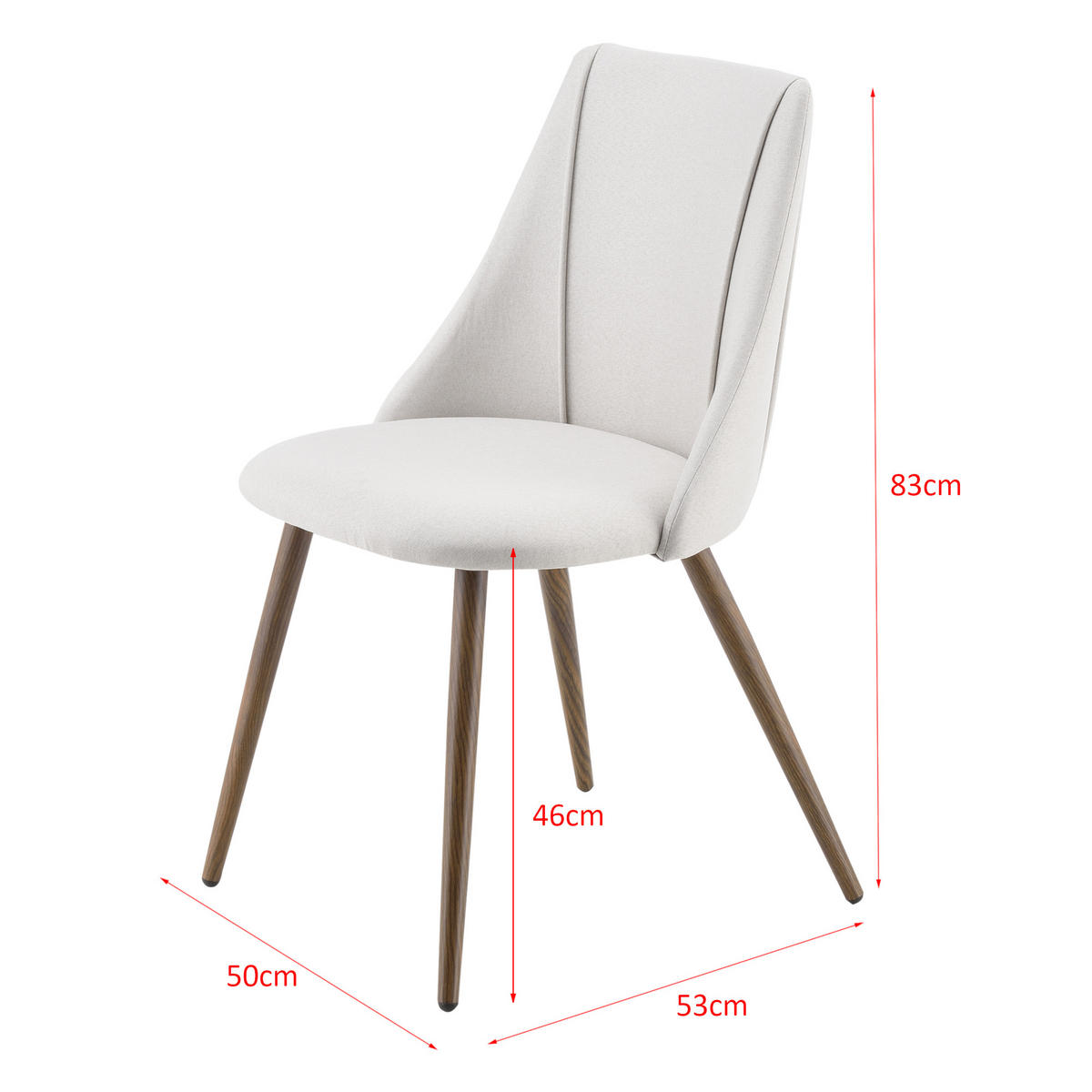 POLSTERSTUHL-SET 2 TLG. Danzig - Beige, Textil (50/83/53cm) - [en.casa]