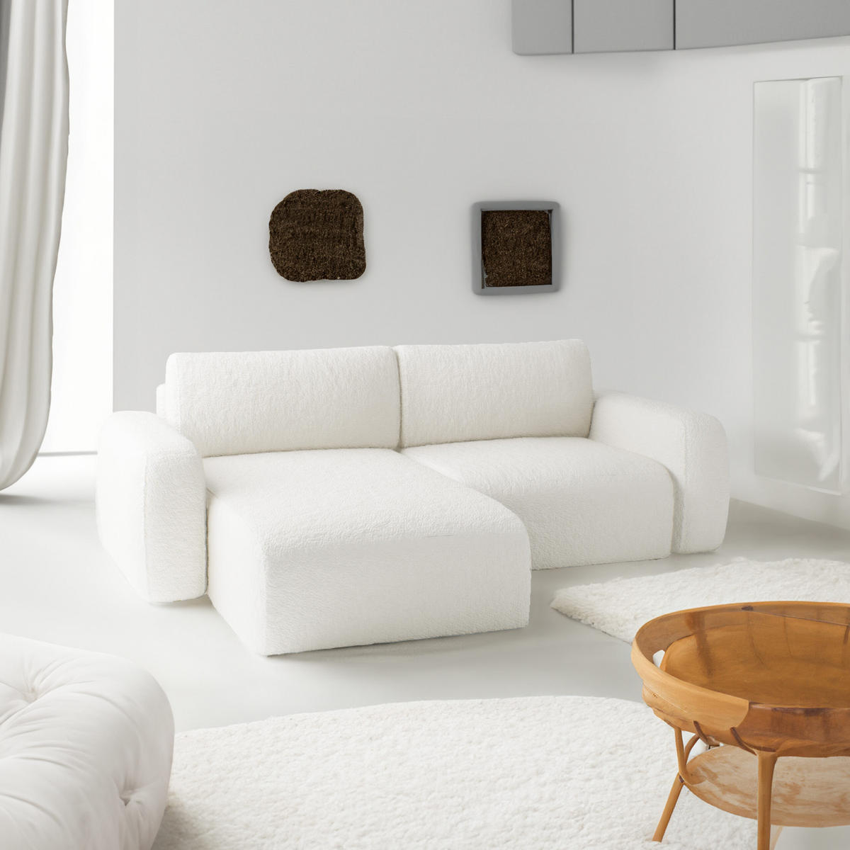 ECKSOFA Varde mini Universelle Elfenbein (Anthology 1) - Creme, Textil (148/257cm) - Fedve