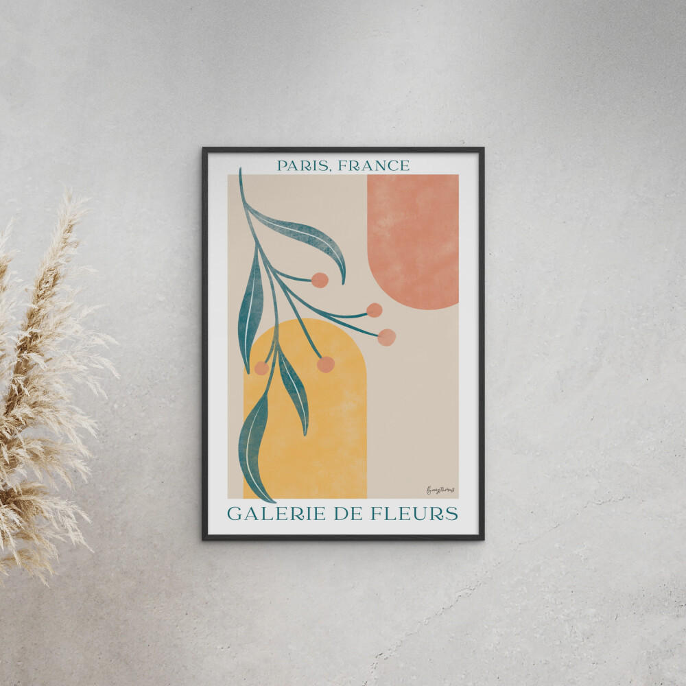 POSTER mit Rahmen Wild Apple - Botanical Poster III - Multicolor/Schwarz, Holz/Papier (30/40cm) - Poster&Frame
