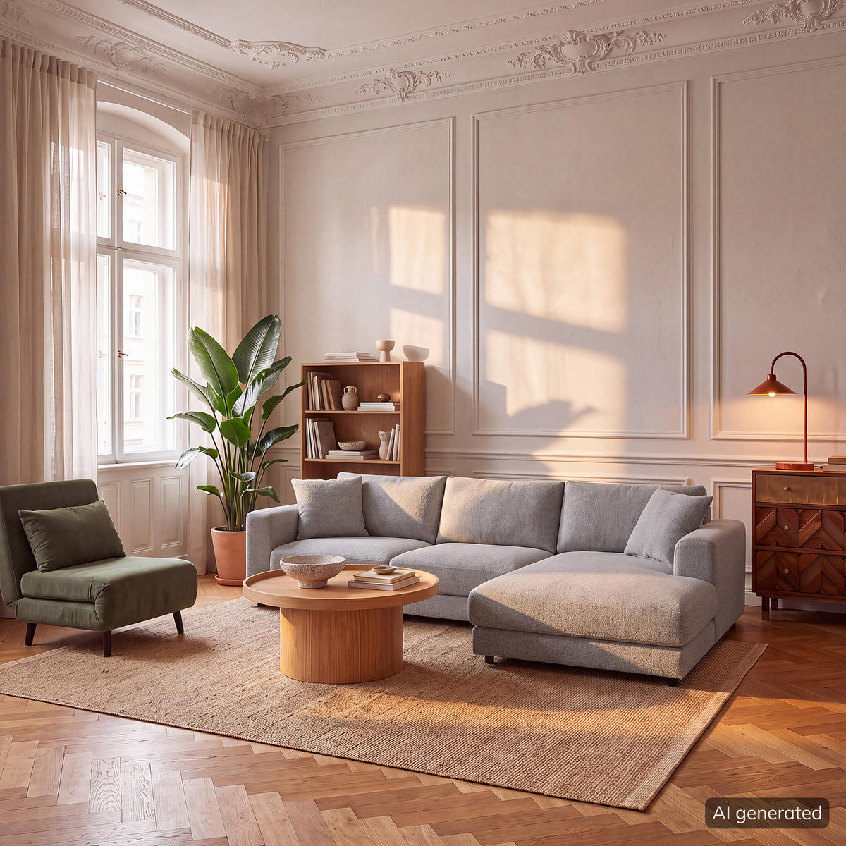 ECKSOFA mit Longchair - Hellgrau/Schwarz, Holz/Kunststoff (286/183cm) - home24
