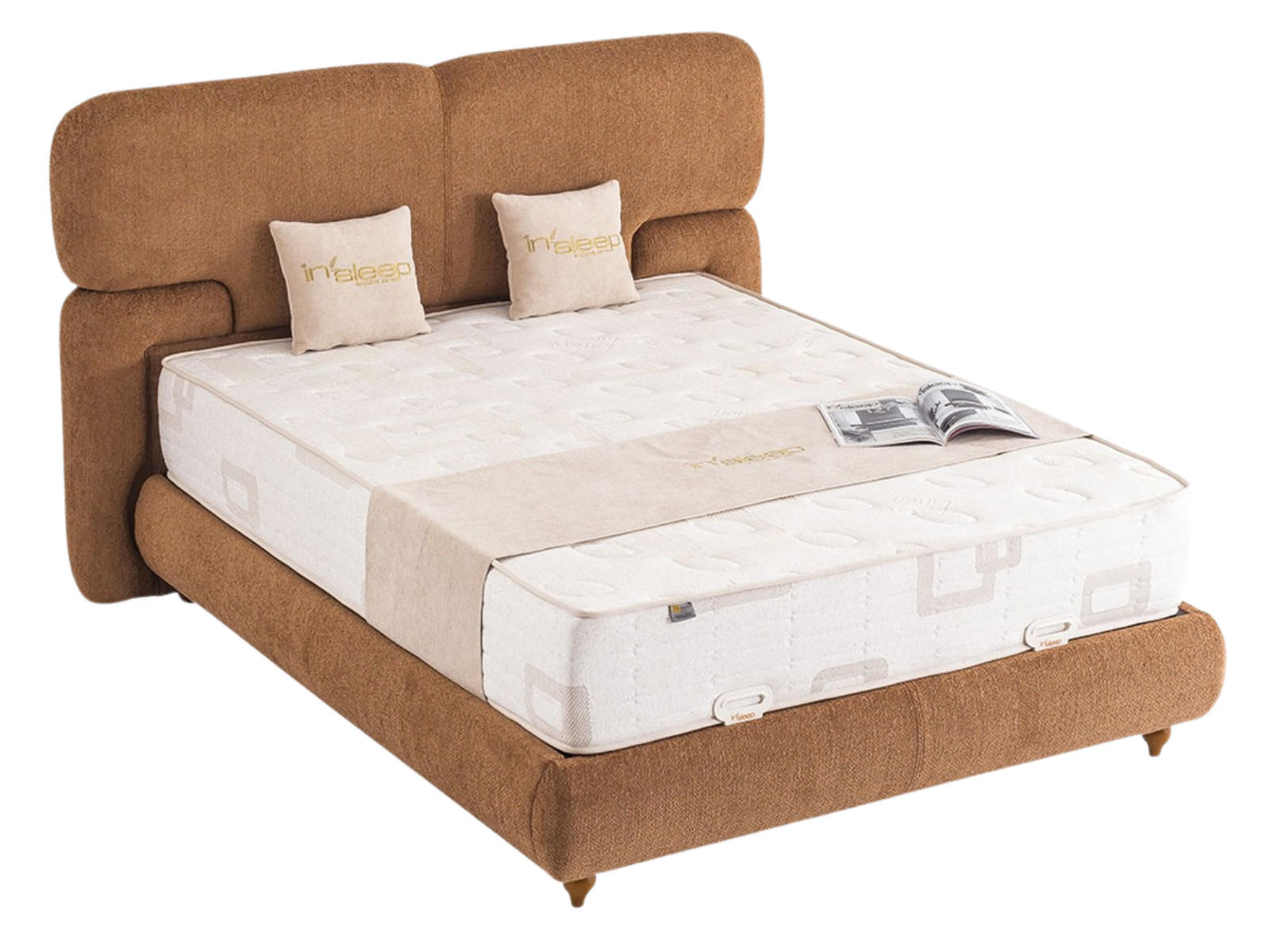 POLSTERBETT Frida 180x200 Braun - Braun, Textil/Metall (180/200cm) - Villa Möbel