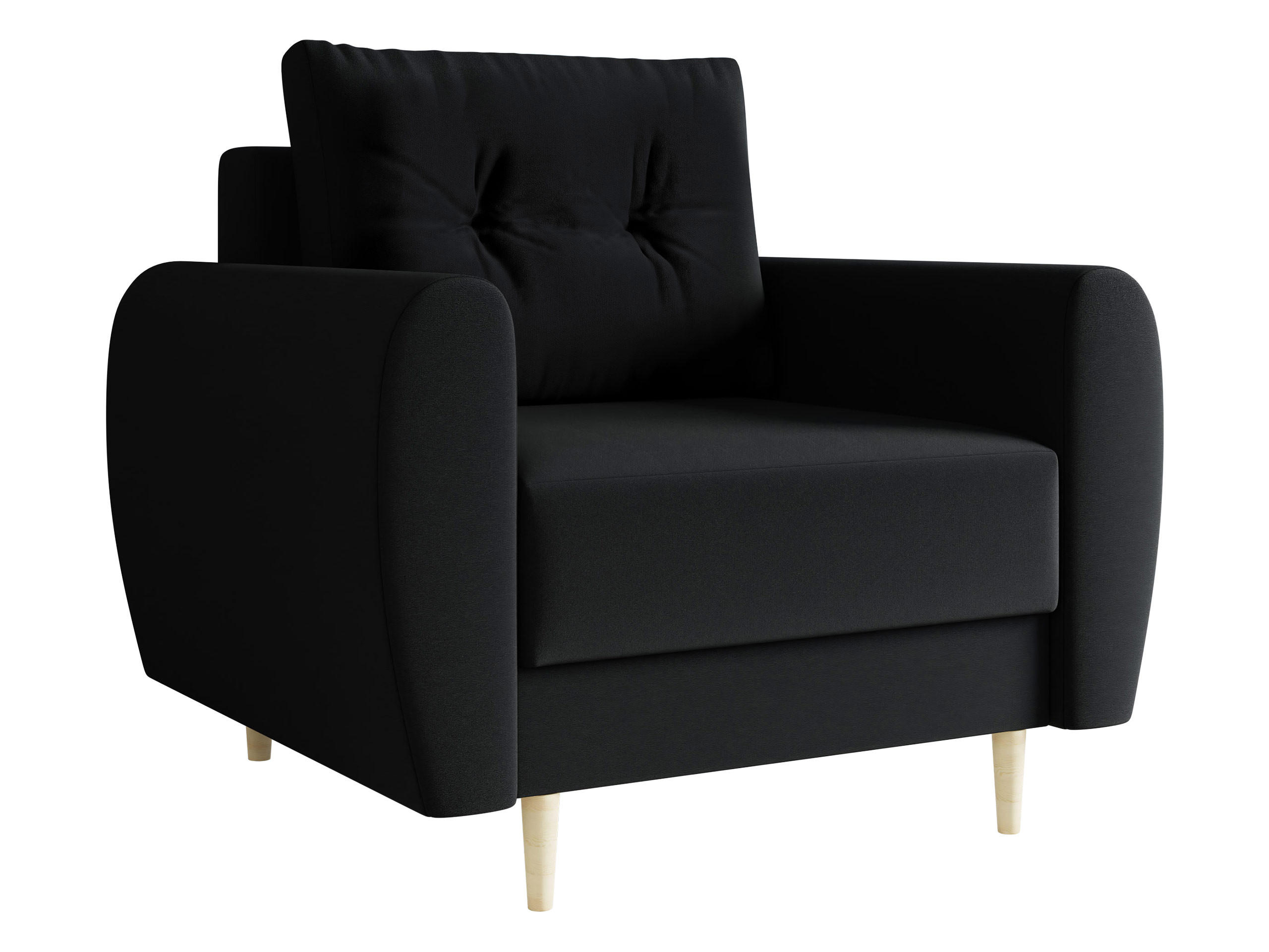 SESSEL Palermo - Schwarz/Naturfarben, Holz/Textil (104/95/82cm) - MIRJAN24