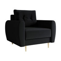 SESSEL Palermo - Schwarz/Naturfarben, Holz/Textil (104/95/82cm) - MIRJAN24