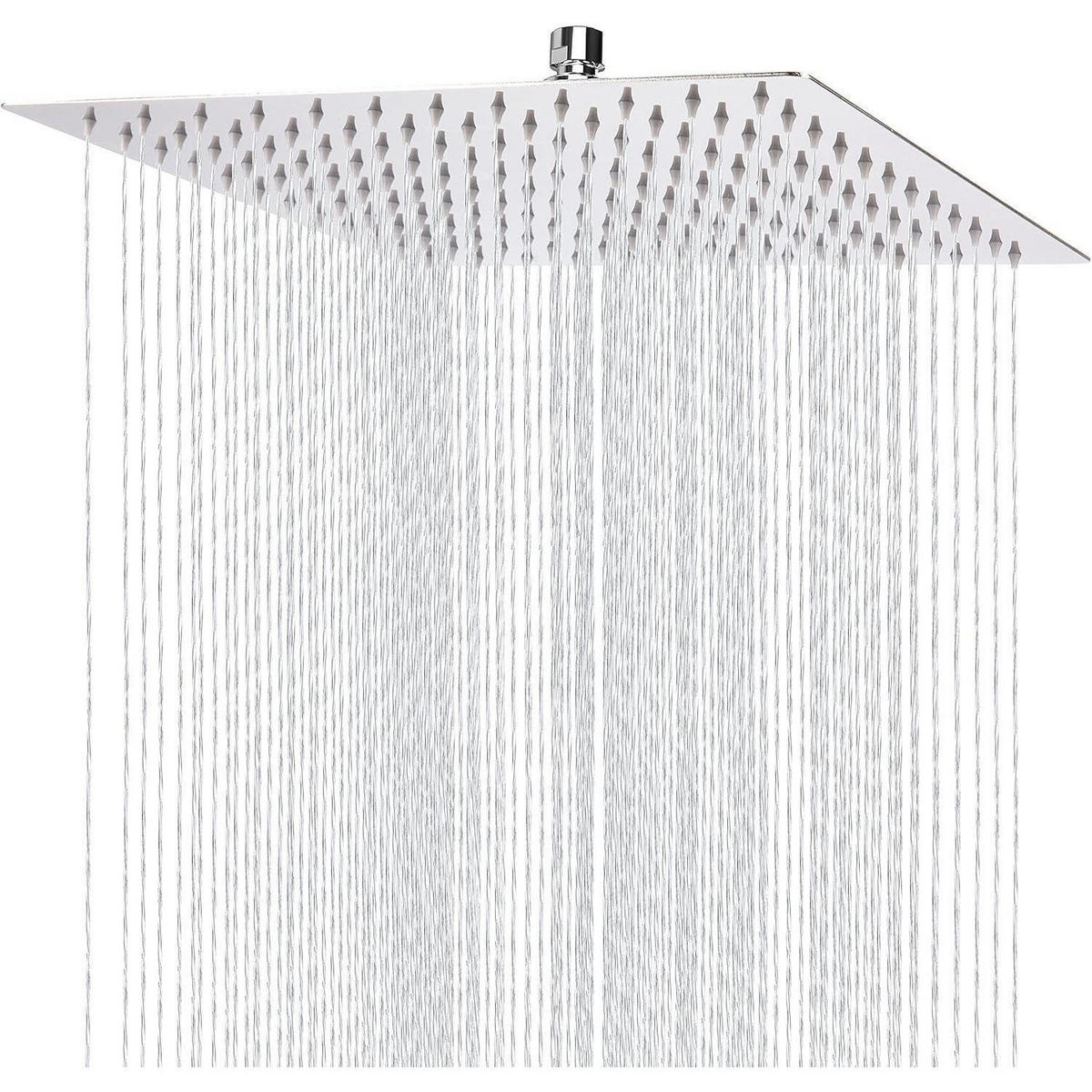 REGENBRAUSE 30 cm Quadratisch Edelstahl Chrom - Silberfarben, Metall (30.5/1/30.5cm)