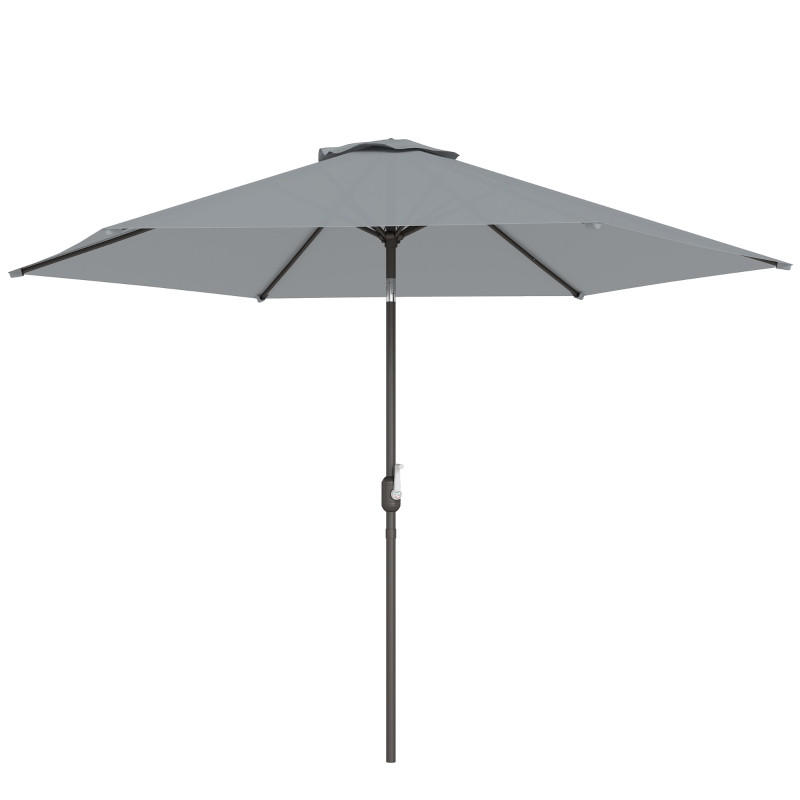 SONNENSCHIRM 295/295/240 cm Grau (Keine Basis) - Grau, Metall (295/295cm) - Oxeza