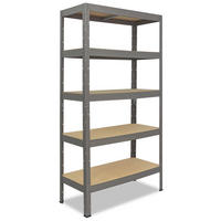 SCHWERLASTREGAL PRO 200x50x30 cm in grau mit 5 Böden und 200 kg Traglast pro Boden - Grau, Metall (50/200/30cm) - shelfplaza