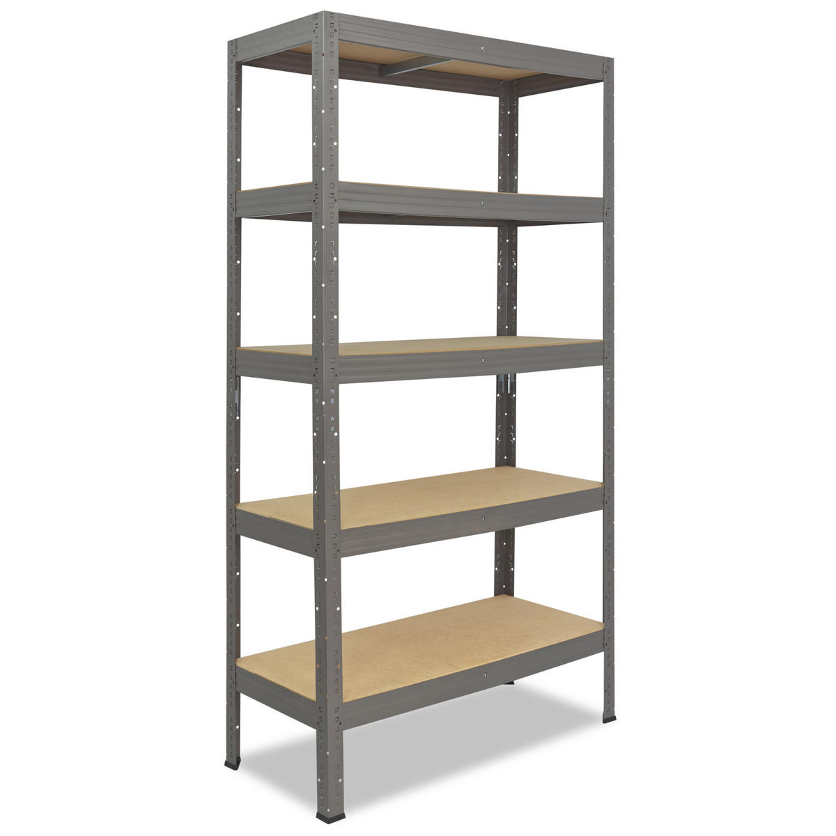 SCHWERLASTREGAL PRO 200x50x30 cm in grau mit 5 Böden und 200 kg Traglast pro Boden - Grau, Metall (50/200/30cm) - shelfplaza
