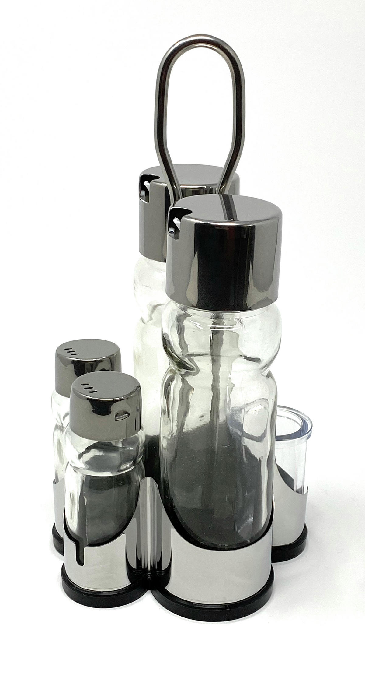 MENAGE Essig und Öl Spender Edelstahl - Silberfarben, Metall (11.5/22.5/11cm) - DanDiBo
