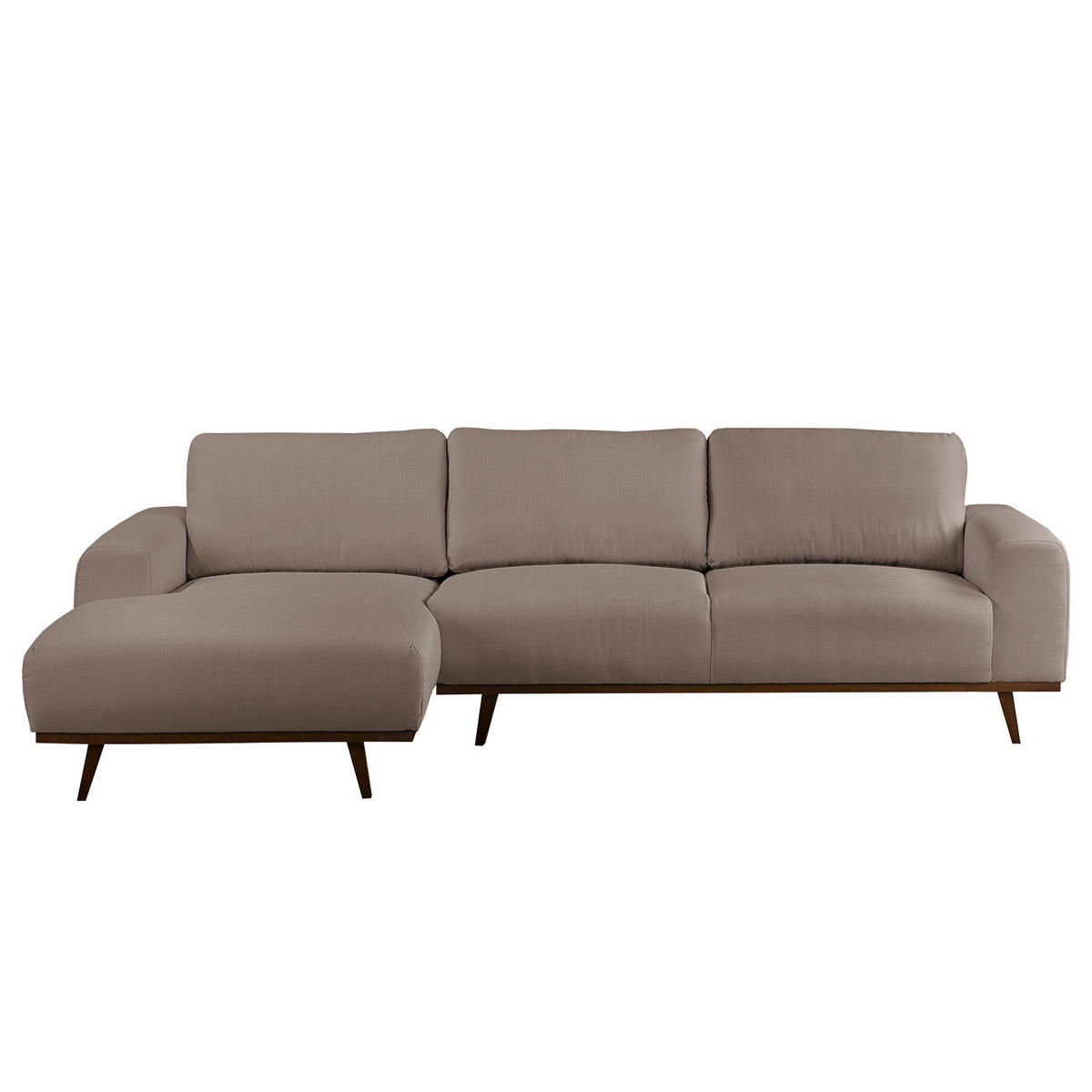 ECKSOFA - Strukturstoff - Taupe, Textil (286/152cm) - home24