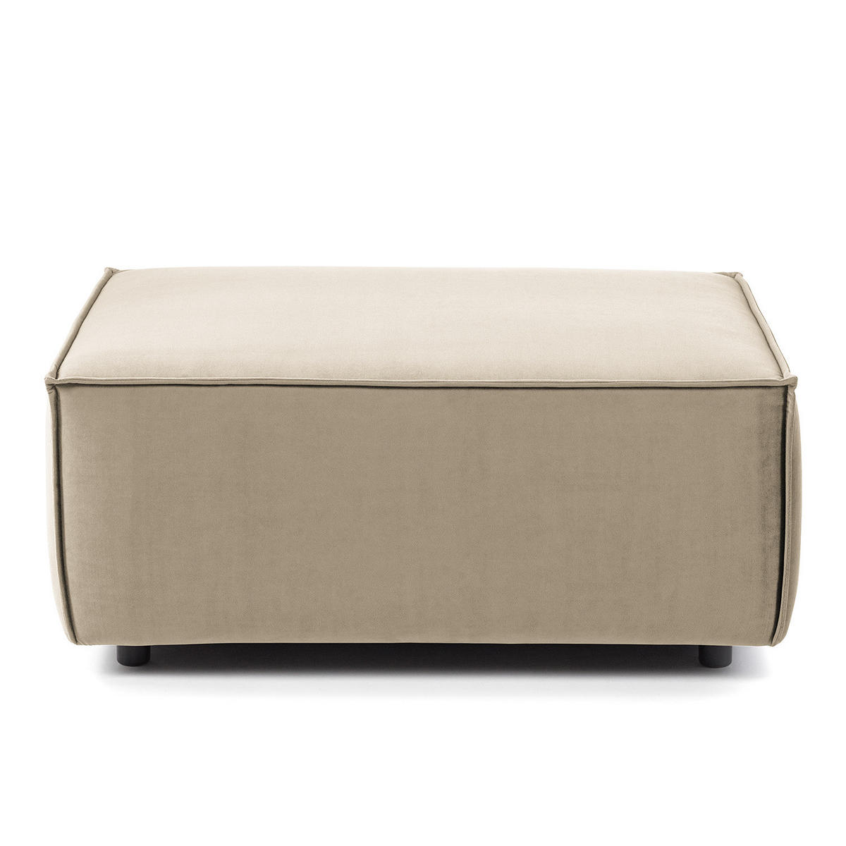 POLSTERHOCKER rechteckig - Beige/Schwarz, Kunststoff/Textil (97/40/79cm) - home24