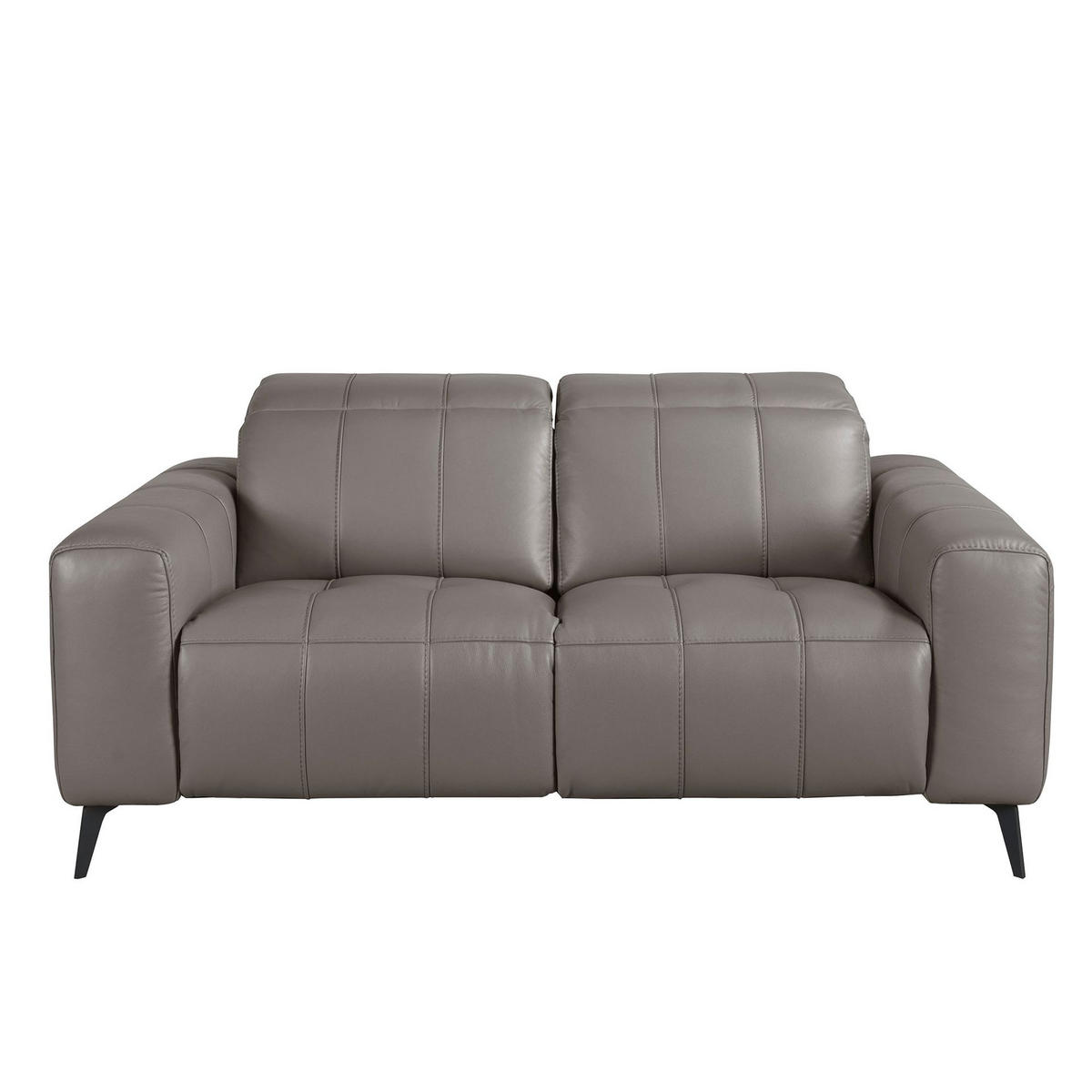 SOFA 2-sitziges relaxsofa in leder grau 176/110/98 cm - Grau, Leder/Metall (176/98/110cm) - ANGEL CERDA