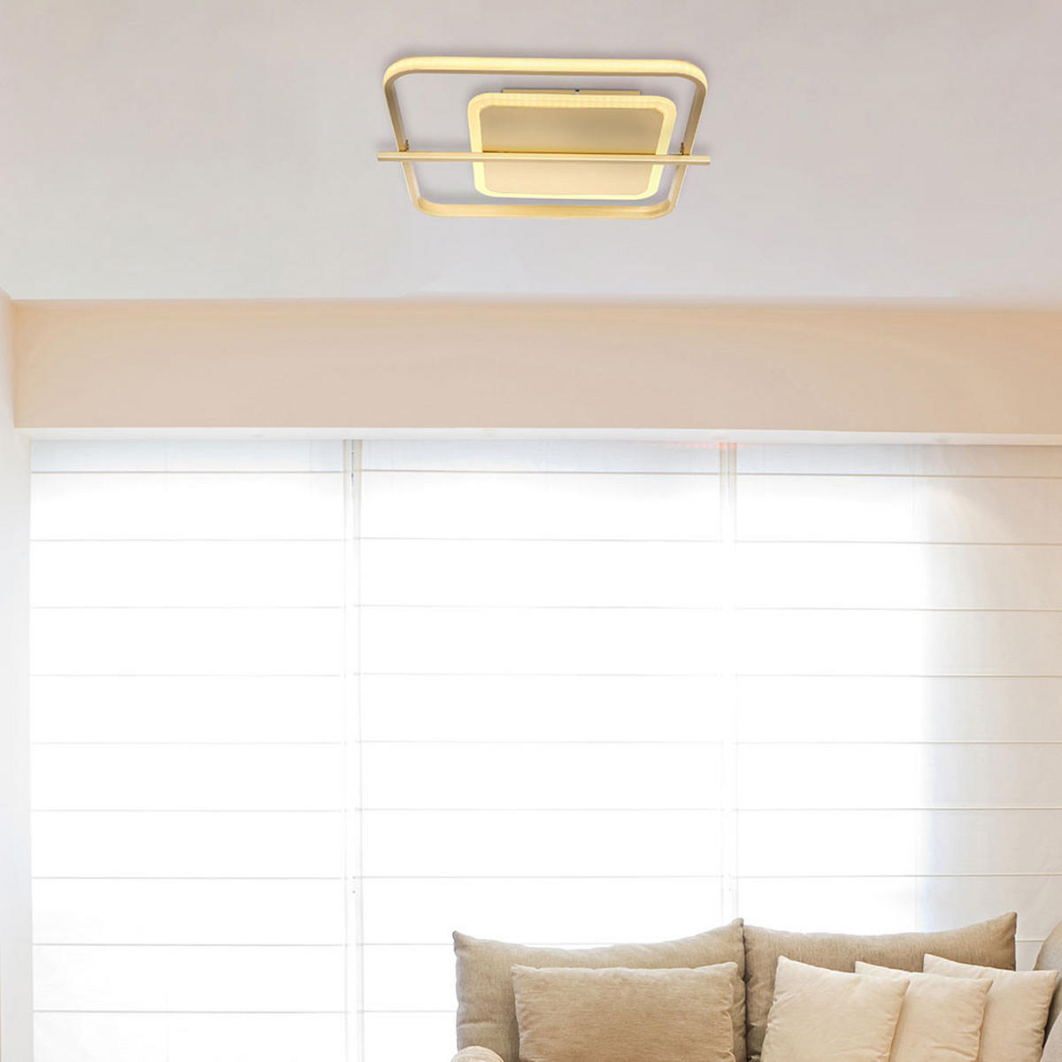 LED DECKENLEUCHTE Metall Goldfarben - Goldfarben, Metall (40/36/5cm) - Globo Lighting