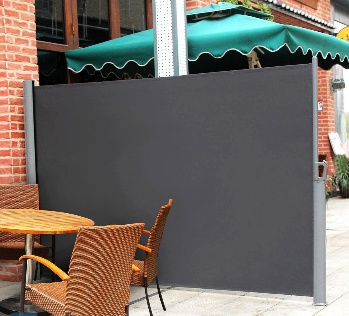 SEITENMARKISE - Hellgrau, Textil (160/9cm) - Hansiro