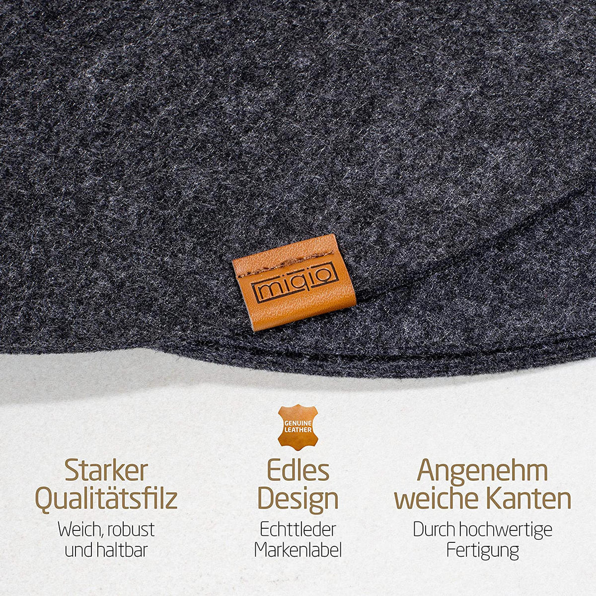 TISCHSETS Glasuntersetzer 12er-Set - Dunkelgrau, Textil (40/32/3cm) - Miqio Design
