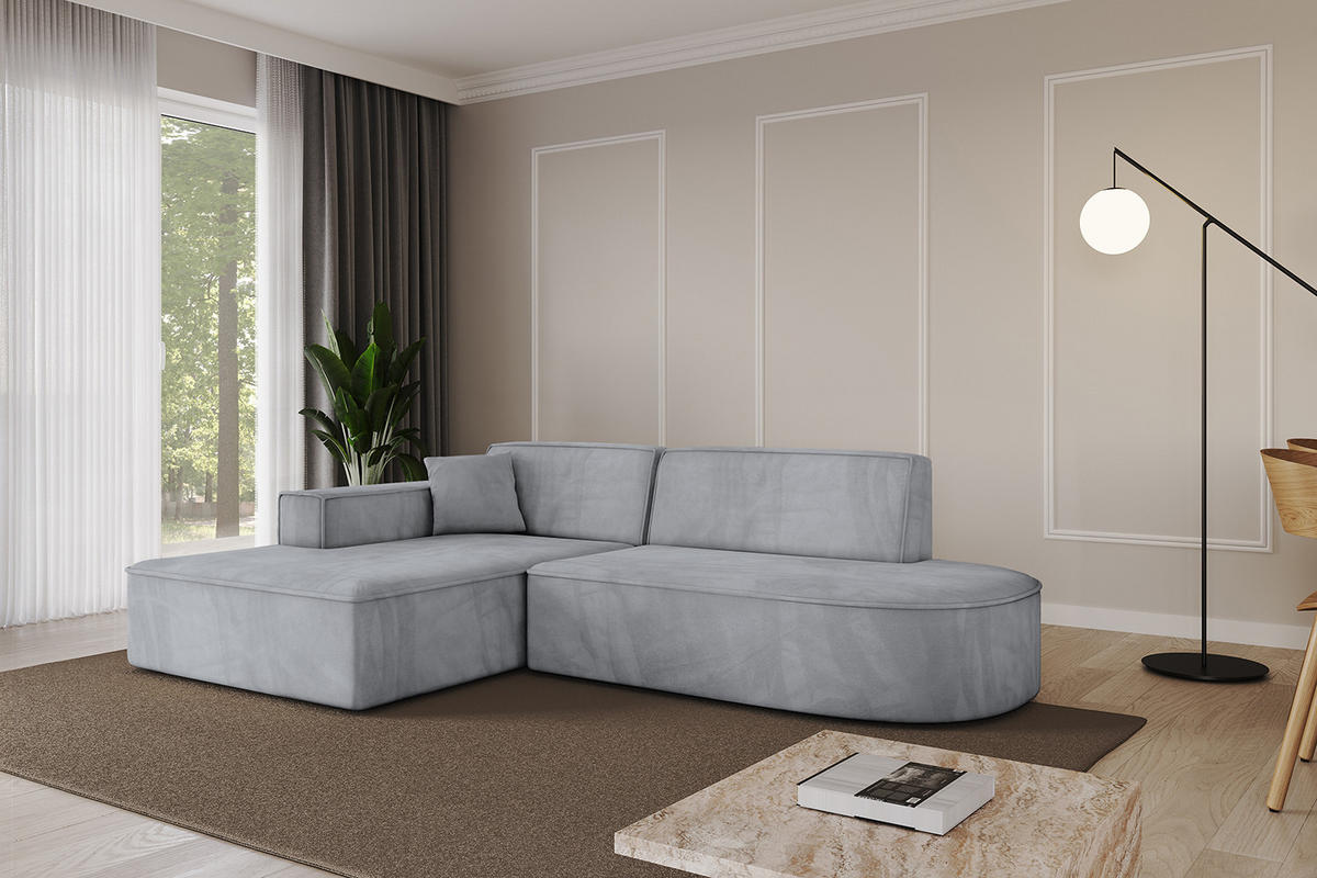 ECKSOFA Ottomane Links IREA-L1-v4 - 232x165x77 cm Grau - Titanfarben, Holzwerkstoff/Textil (232/165cm) - ALTDECOR