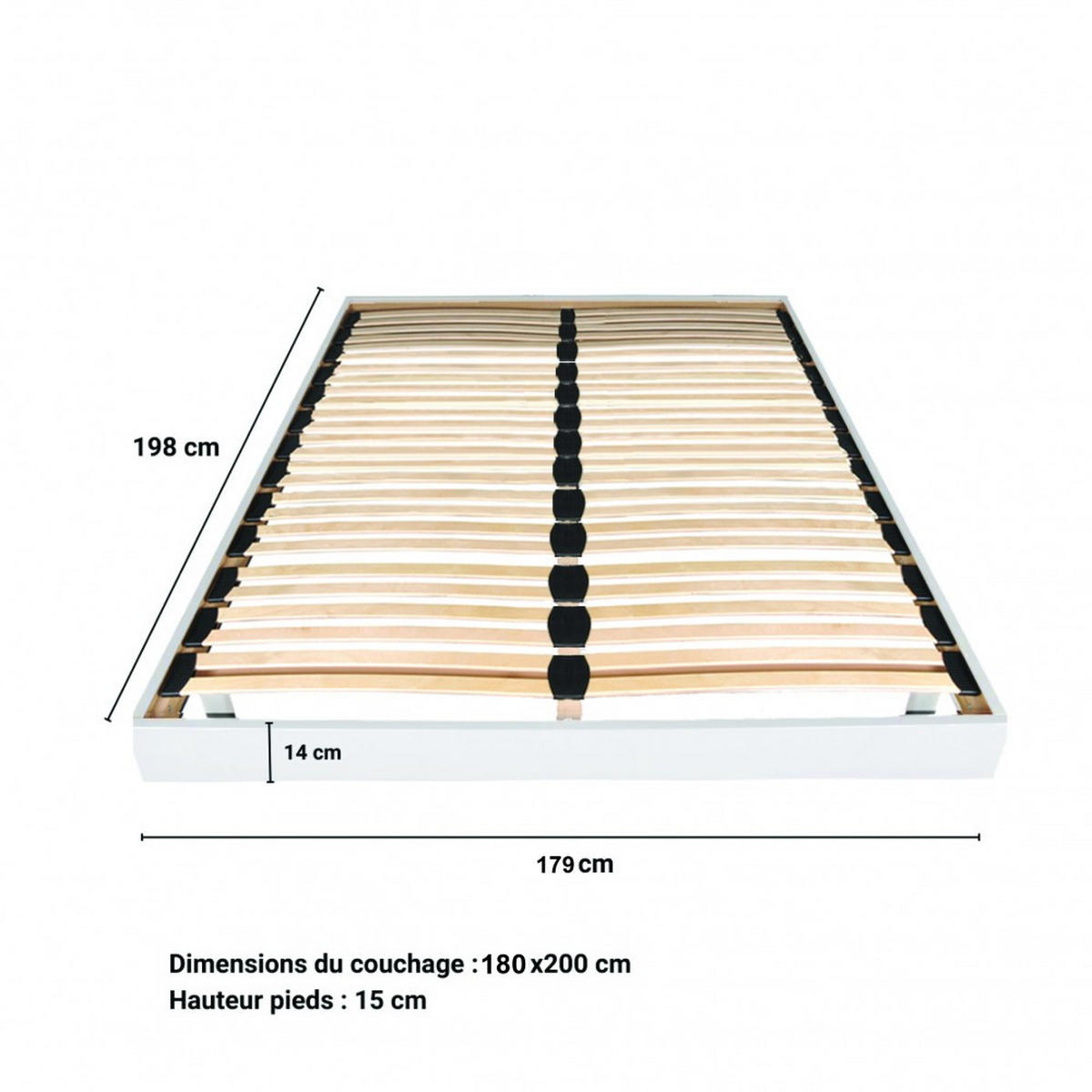 BETTRAHMEN SOMKIT mit Einlegerahmen/ 180x200, Weiß - Weiß, Holzwerkstoff (180/200cm) - Weber Industries