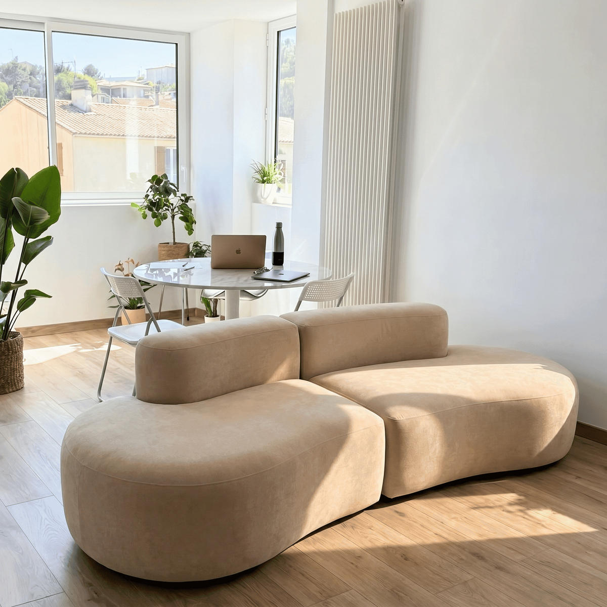 SOFA Lounge Sand 2-Sitzer - Beige, Textil (240/75/102cm) - COCO Living