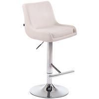 BARHOCKER Cludo, Gestell Metall in Chromoptik, Kunstleder Weiß - Chromfarben/Weiß, Kunststoff/Textil (43/100/50cm) - TPFLiving
