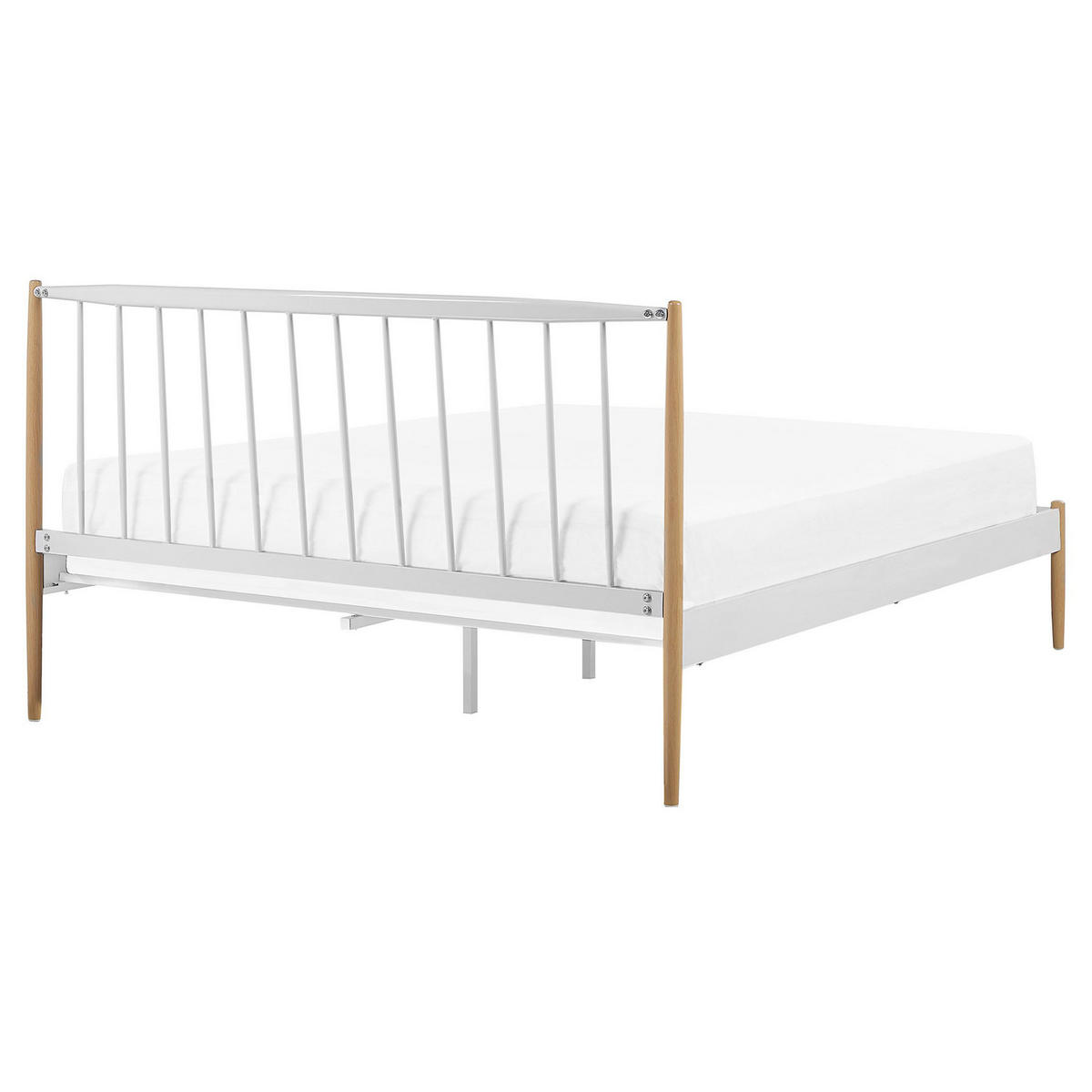 METALLBETT 160/200 cm Weiß Maurs - Weiß, Metall (160/200cm) - Beliani