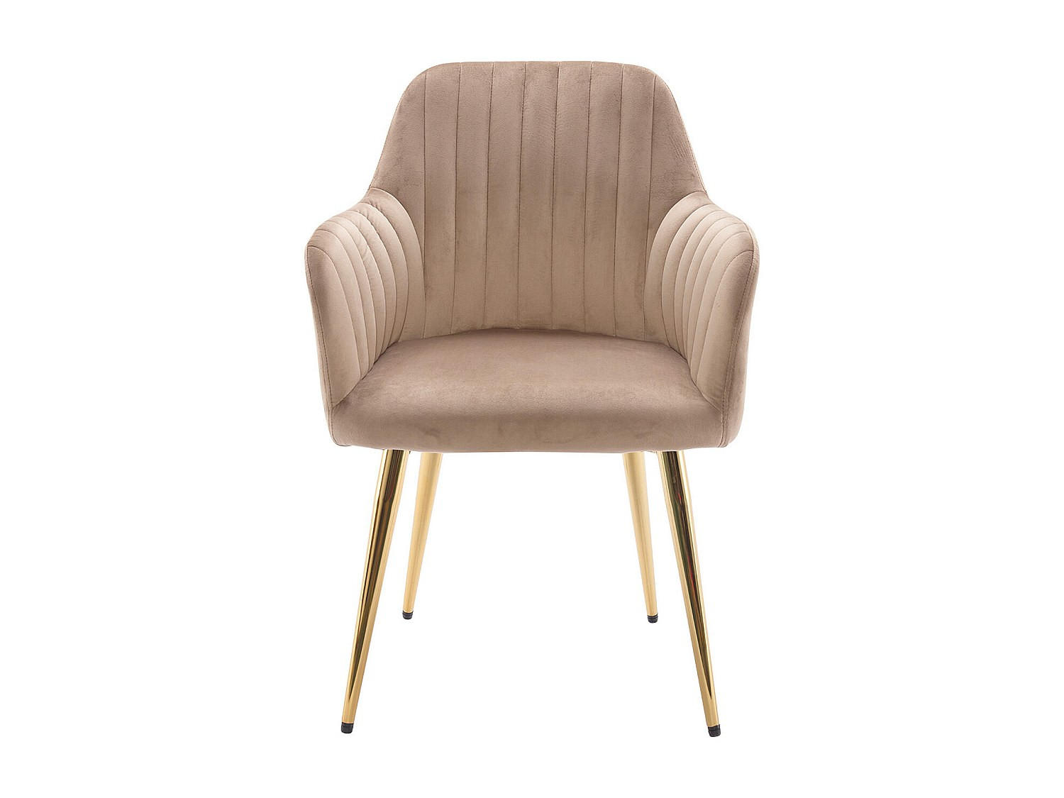 STUHL - 58 cm x 59 cm - Samt - Beige - ELEANA - Beige, Textil (58/82/59cm) - Vente-Unique