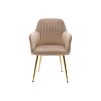 STUHL - 58 cm x 59 cm - Samt - Beige - ELEANA - Beige, Textil (58/82/59cm) - Vente-Unique