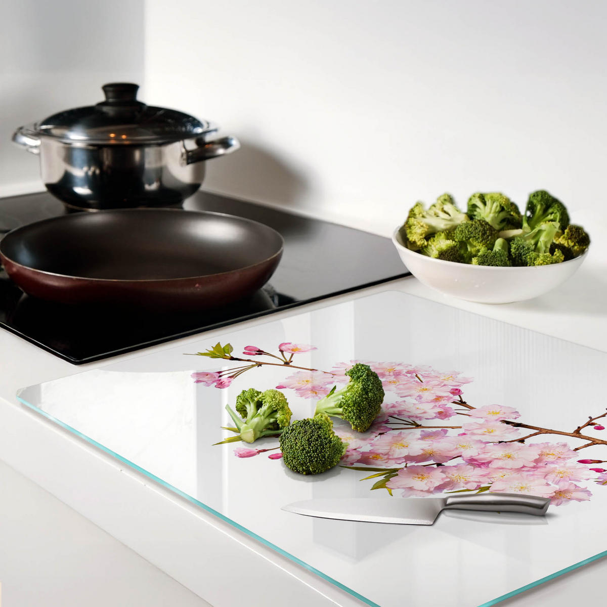 GLASPLATTE 60x52 cm Dornbusch - Pink, Glas (60/0.4/52cm) - TULUP