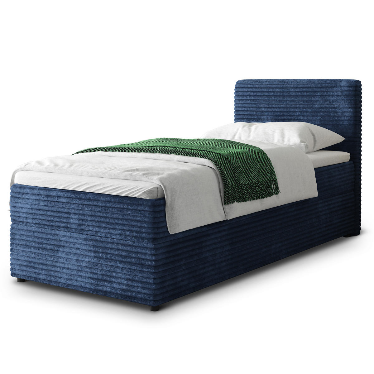 POSTEL BOXSPRING PISA 80x200 cm, s matrací a úložným prostorem, modrá - modrá, kompozitní dřevo/textil (80/200cm) - MASSENO