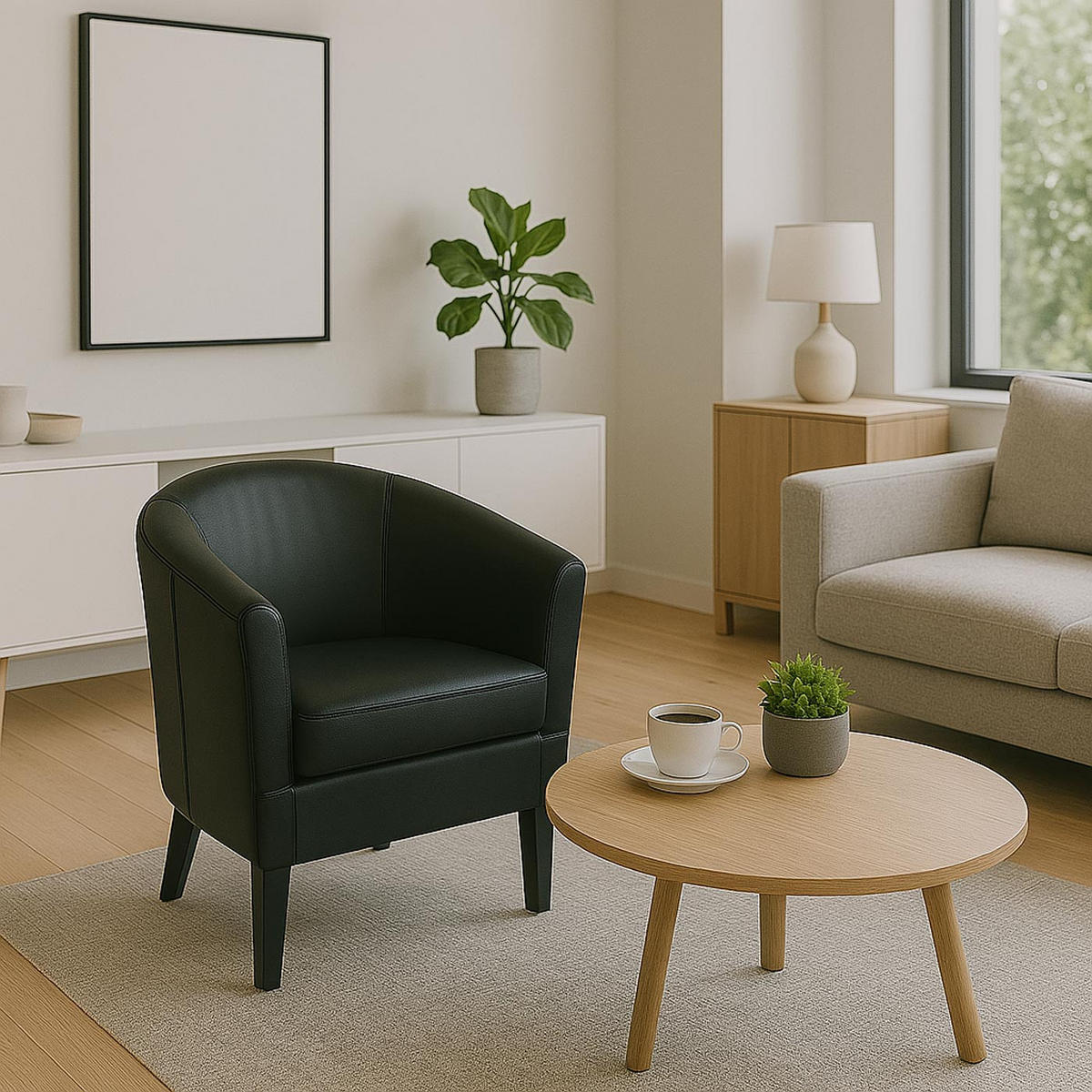 LOUNGE-SESSEL Schwarz - Schwarz, Textil (72/72/60cm) - MCW