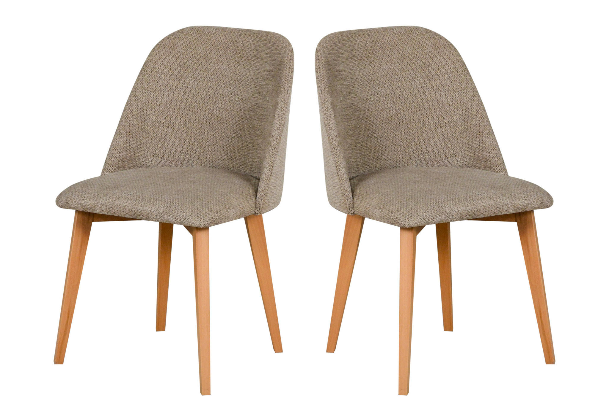 STUHL 2er Set MONTI 3, natur buche, aragon 20 - Buchefarben/Mokka, Holz (48/83/47cm) - Leaf Design
