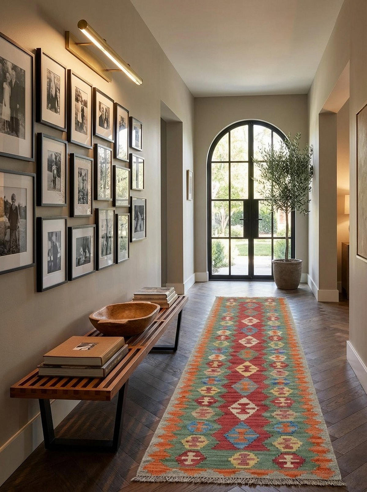 HANDWEBTEPPICH Kelim Gashgai Rot 246/61 cm Schurwolle - Rot, Textil (61/246cm) - Looma