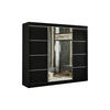 SCHIEBETÜRENSCHRANK RABI - Schwarz, Holzwerkstoff (250/215/61cm) - Meblini