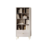 BÜCHERREGAL Lante - Beige/Goldfarben, Holzwerkstoff/Metall (88/194/38cm) - MIRJAN24