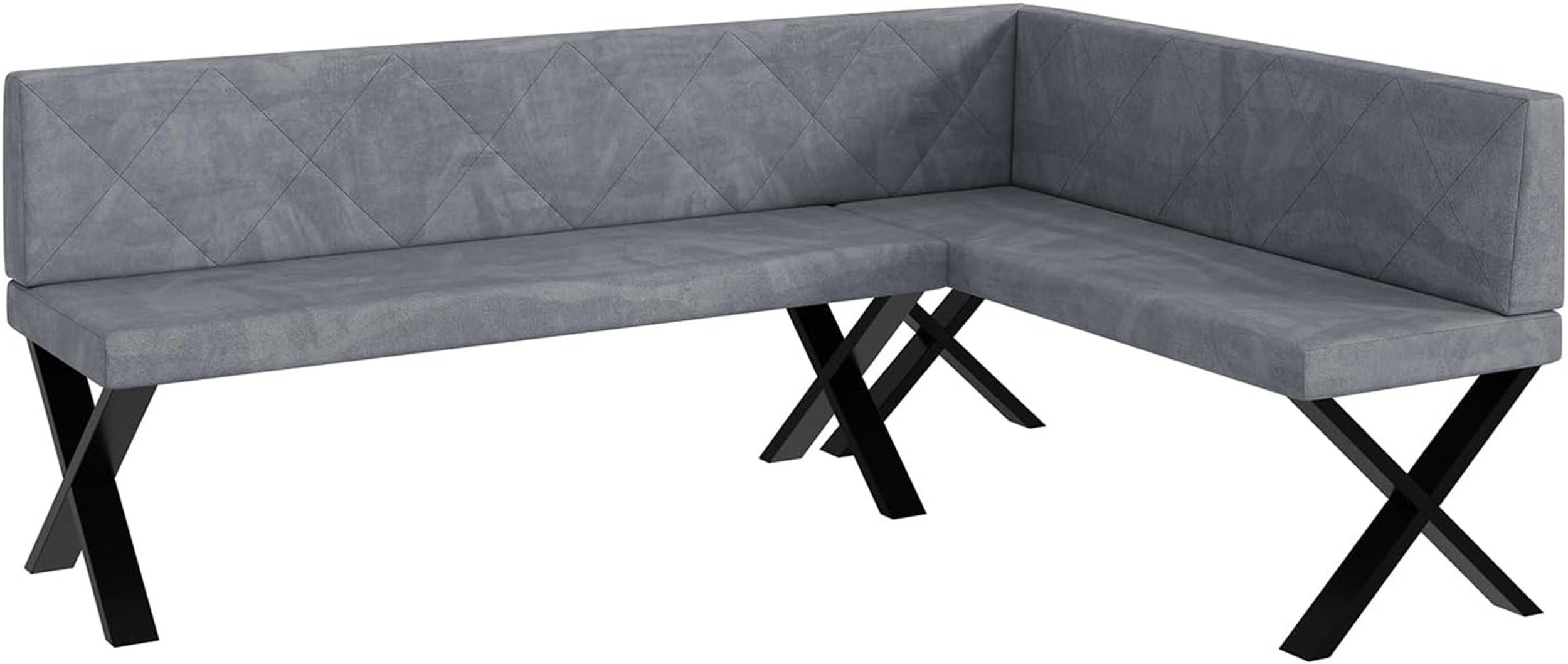 ECKBANK ERIC_X - Grau, Textil (142/196cm) - Meblini