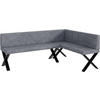 ECKBANK ERIC_X - Grau, Textil (142/196cm) - Meblini