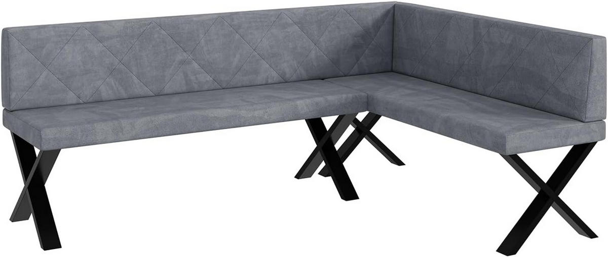ECKBANK ERIC_X - Grau, Textil (142/196cm) - Meblini