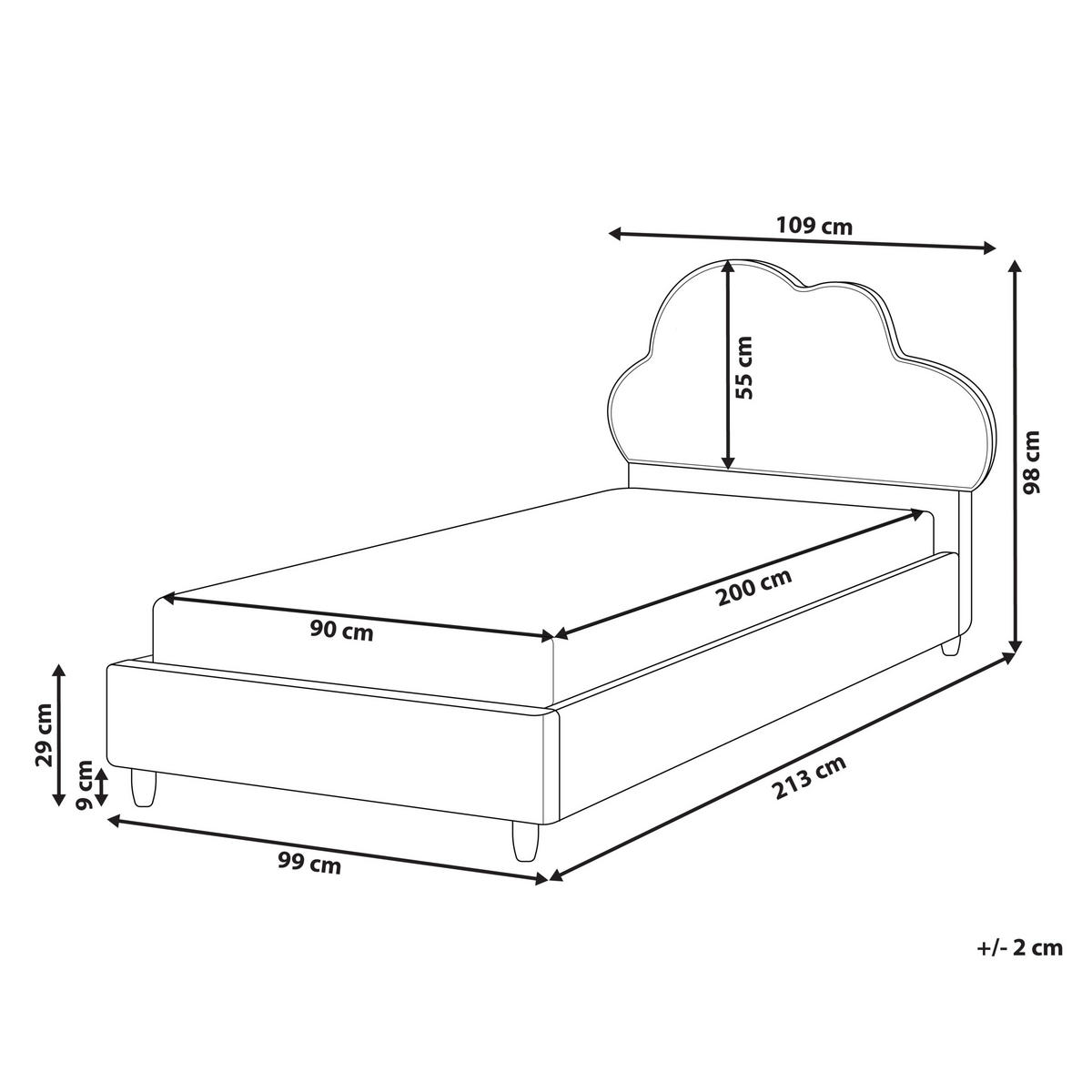 KINDERBETT 90/200 cm Hellbraun Bellevue - Hellbraun/Beige, Textil (90/200cm) - Beliani