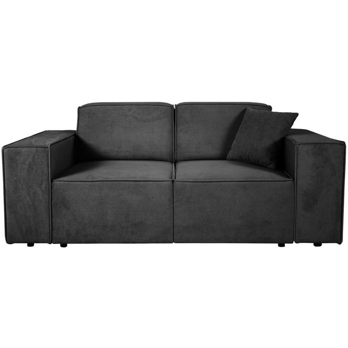 2-SITZER SOFA Pedro ohne Schlaffunktion schwarz - Schwarz, Textil (185/75/88cm) - Beautysofa