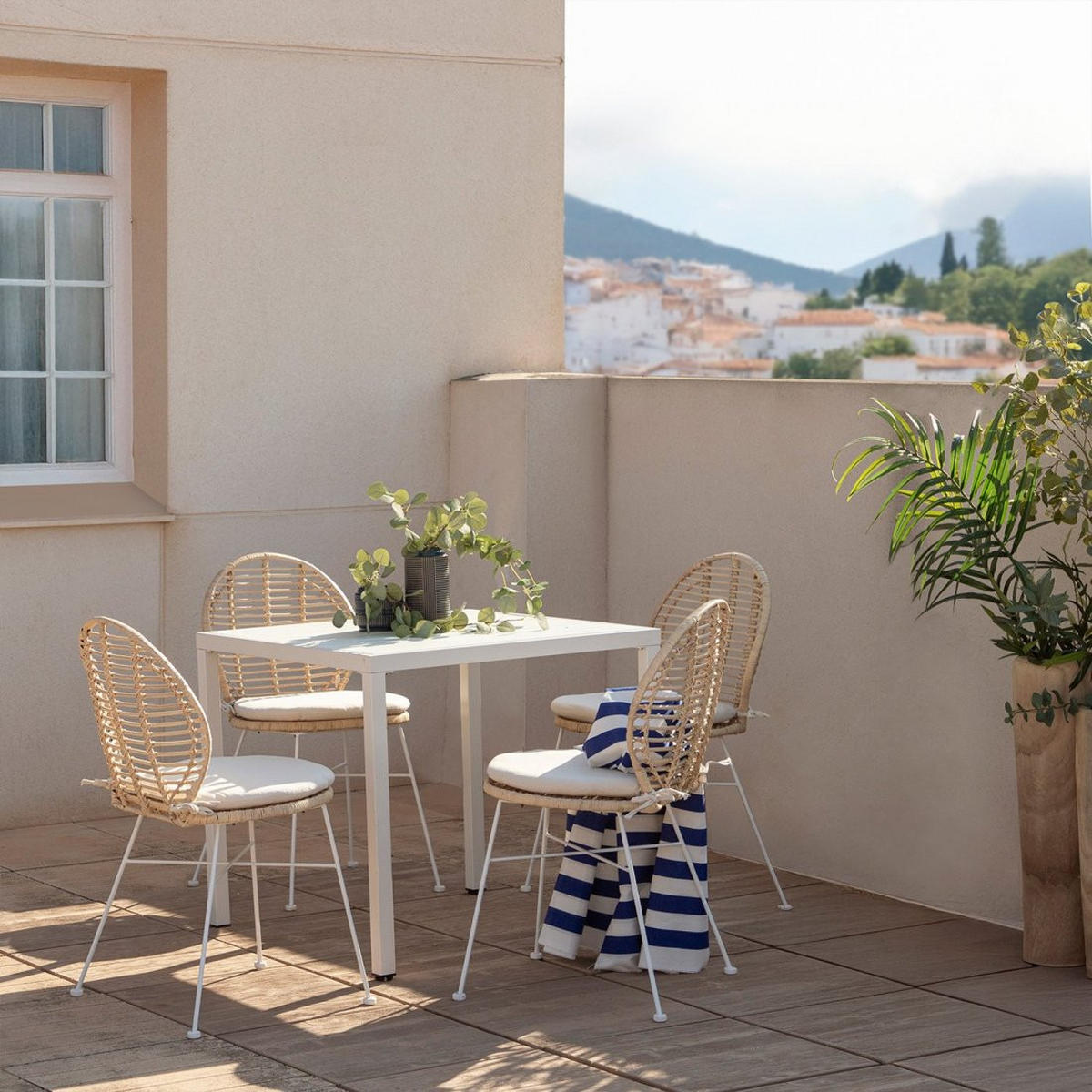 STUHL FÜR DRAUSSEN Kala Natürlich 51 cm x 89 cm 2er-Set - Naturfarben, Naturmaterialien (51/89/58cm)