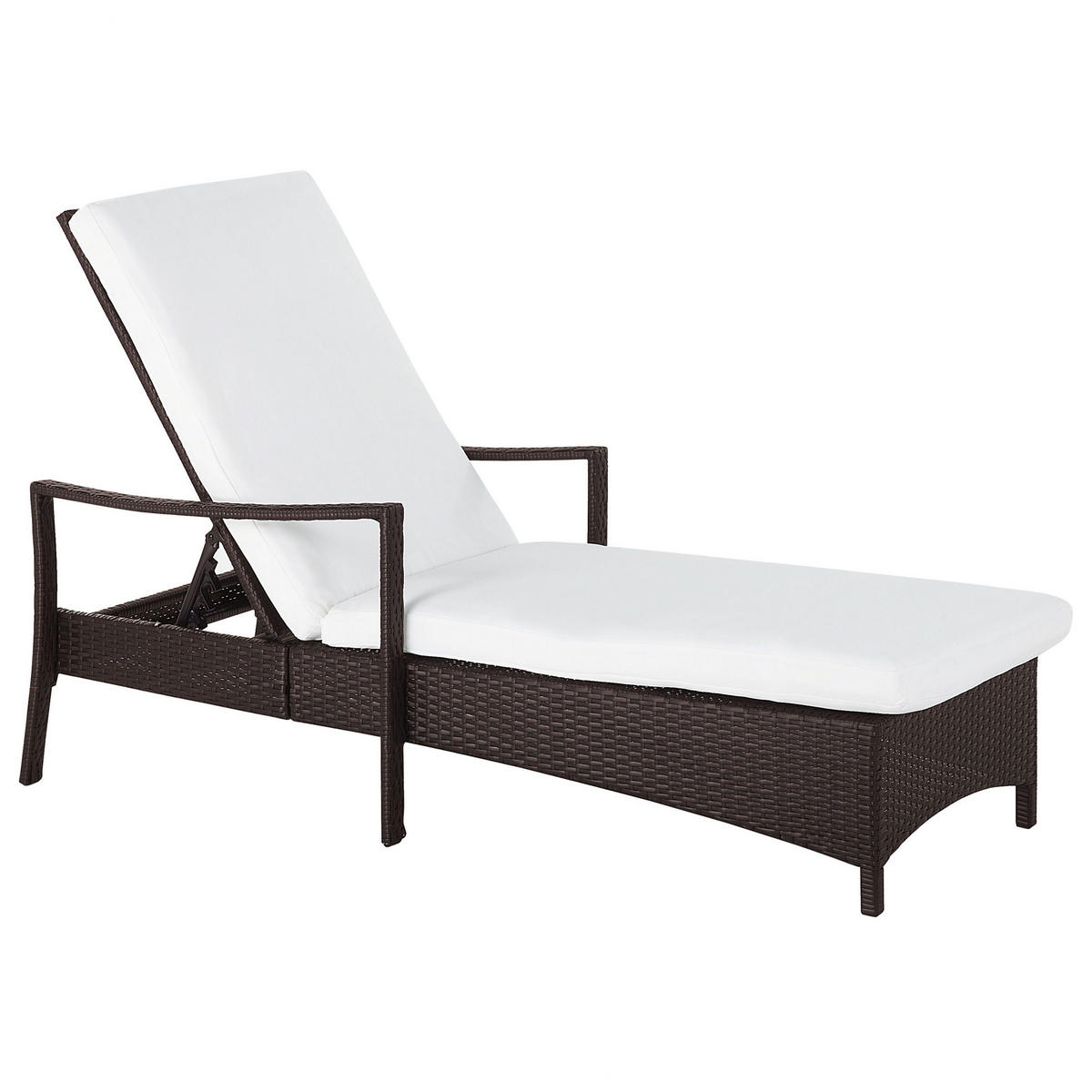 GARTENLIEGE braun Vasto - Braun, Kunststoff (63/96/158cm) - Beliani